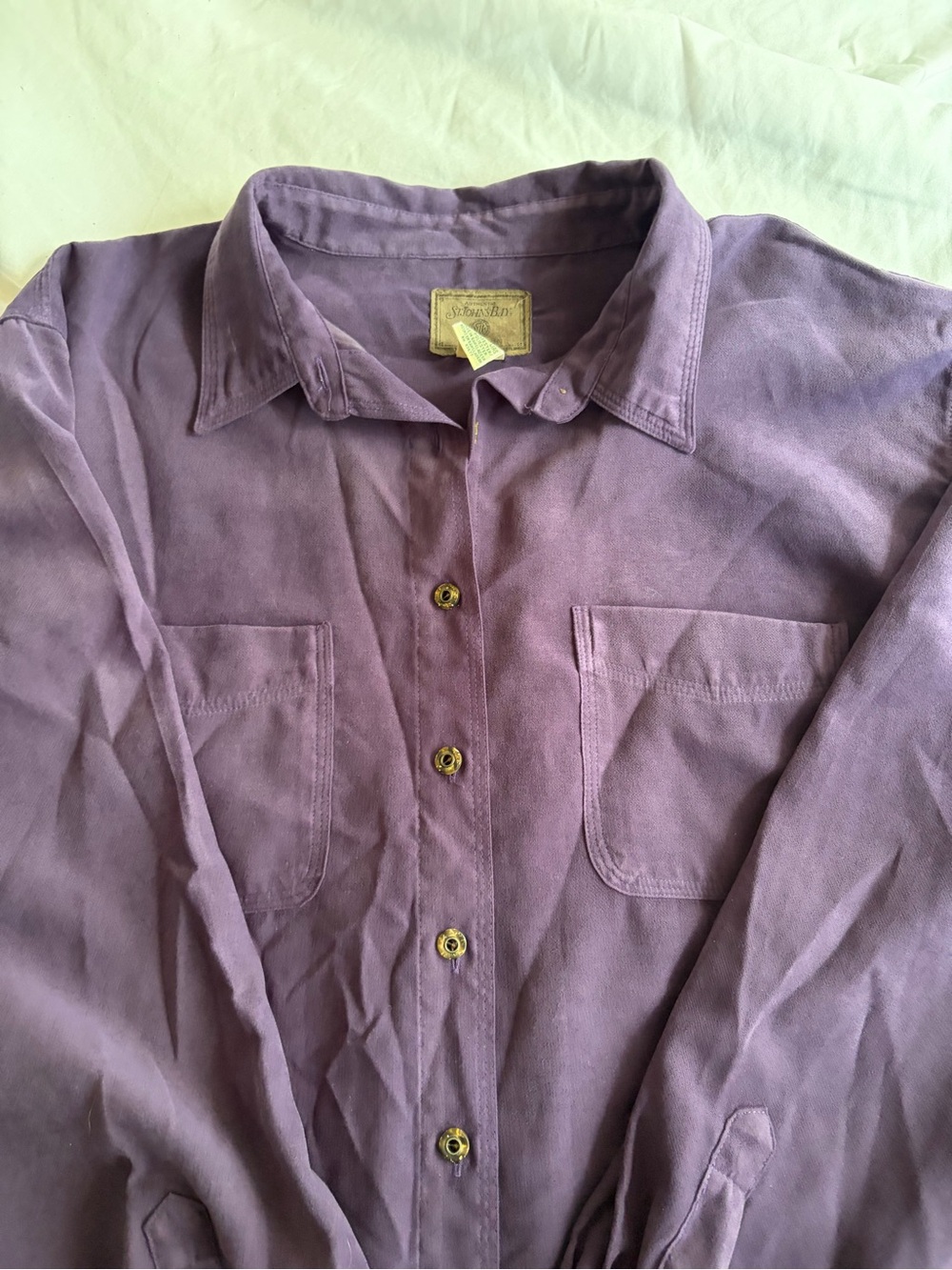 St. John's Bay Women's Purple Long Sleeve Button Up Shirt Plus Size 24W